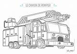 Firetruck Coloring Transportation Pompier Camion Kb Colorier sketch template