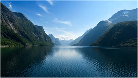 デスクトップ壁紙 湾 湖 自然 反射 空 落ち着いた ノルウェー 川 国立公園 フィヨルド ニコン アルプス