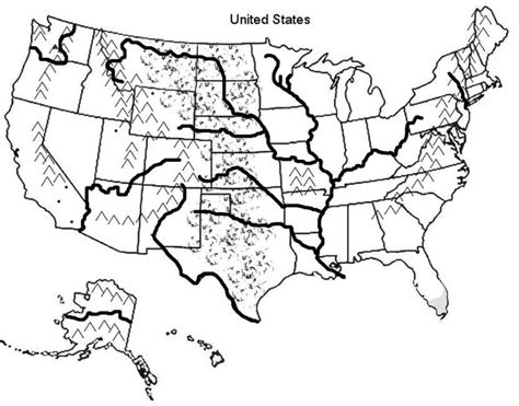 unitedstatesfeaturesblankmapfreeprintout usa map  map printable geography map
