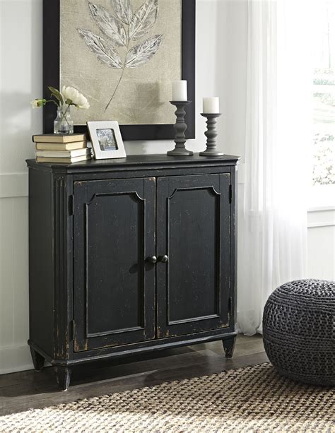 ashley furniture mirimyn antique black finish wooden accent cabinet