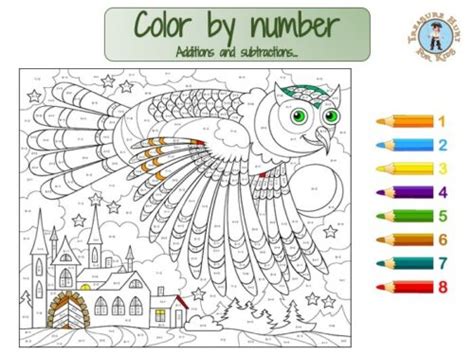 math color  number additions subtractions treasure hunt  kids