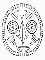African Mask Coloring Printable Pages Masks Template Craft Tiki Africa Print Clipart Kids Culture Templates Preschool Crafts Color Use Face sketch template