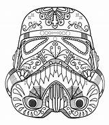 Coloring Skull Pages Vader Darth Adults Sugar sketch template