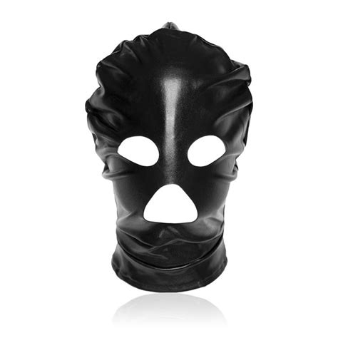 Intimate Fetish Patent Leather Zipper Flirt Mask Headgear