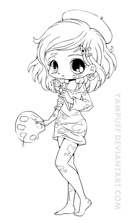linearts  coloring  yampuff  deviantart chibi coloring pages