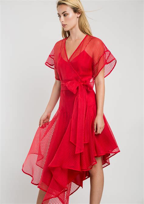 Red Asymmetric Special Occasion Dress