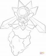 Diancie Coloring Pokemon Pages Lineart Supercoloring Printable Deviantart sketch template