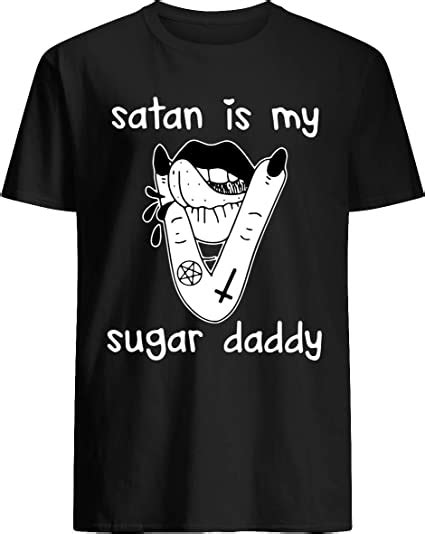 lips satan is my sugar daddy t shirt clothing shoes
