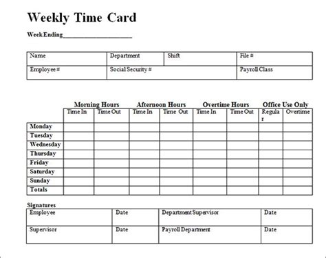 time card calculator templates   ms word excel