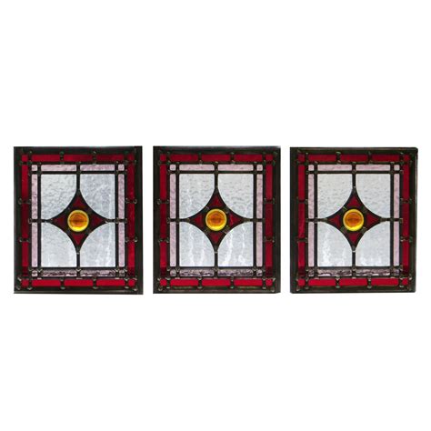Intricate Art Deco Stained Glass Panels From Period Home