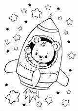 Cute Coloring Pages Kids Easy Print Space Tulamama Bear sketch template