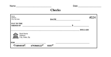 blank check template fill  printable  forms