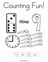 Coloring Number Counting Fun Practice Pages Writing sketch template