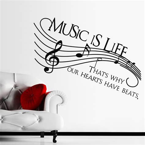 Music Is Life Wall Quote Stickers Decals Bedroom Wall Stickers