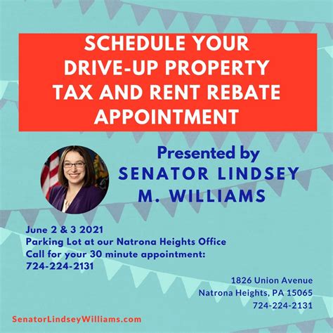 drive  property tax  rent rebate event senator lindsey williams