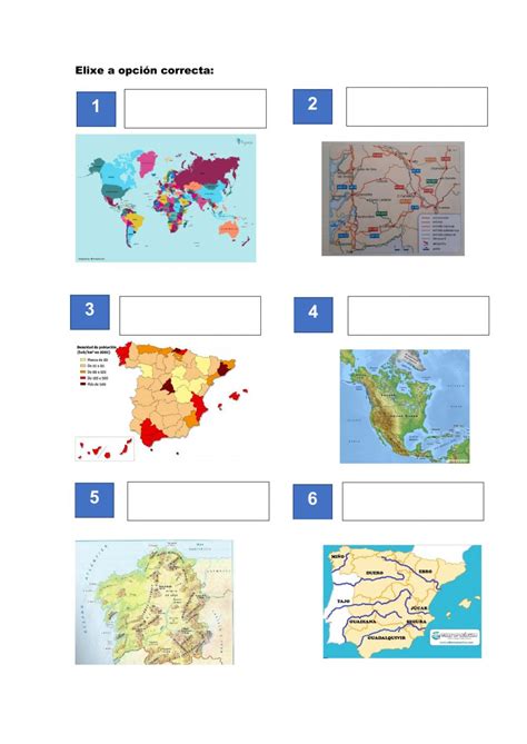 Tipos De Mapas Ficha Interactiva