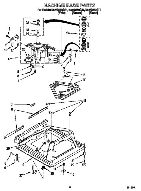 machine base diagram parts list  model kawsgq kitchenaid parts washer parts