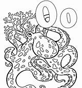 Coloring Pages Alphabet Animal Octopus Printable Comments Books sketch template