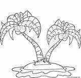Island Palm Coloring Trees Printable Coconut Pages sketch template