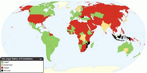 The Legal Status Of Prostitution By Country