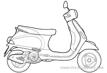 vespa lx  motorcycle  drawings dimensions figures  drawings blueprints