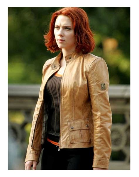 Scarlett Johansson The Avengers Natasha Romanoff Brown Jacket