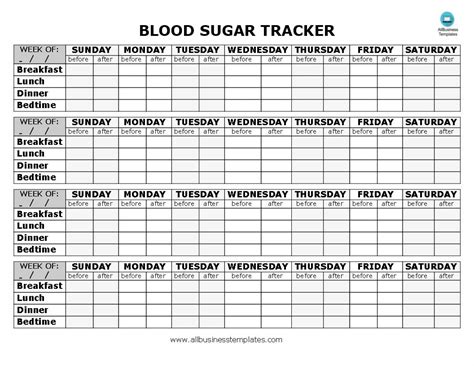 daily printable blood sugar log printable templates