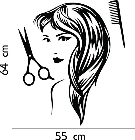 adesivo parede salão beleza cabeleireiro cabelo tesoura