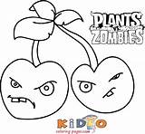 Cherry Bombs Peashooters Zombi sketch template