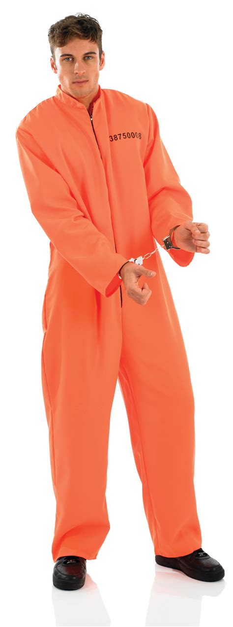 orange prisoner uniform mens fancy dress criminal convict inmate adults