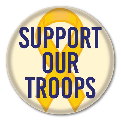 support  troops circle button magnet america