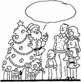 Christmas Coloring Family Pages Party Drawing Festivals Drawings Kids Draw Festival Tree Santa Scenes House Getdrawings Realistic sketch template