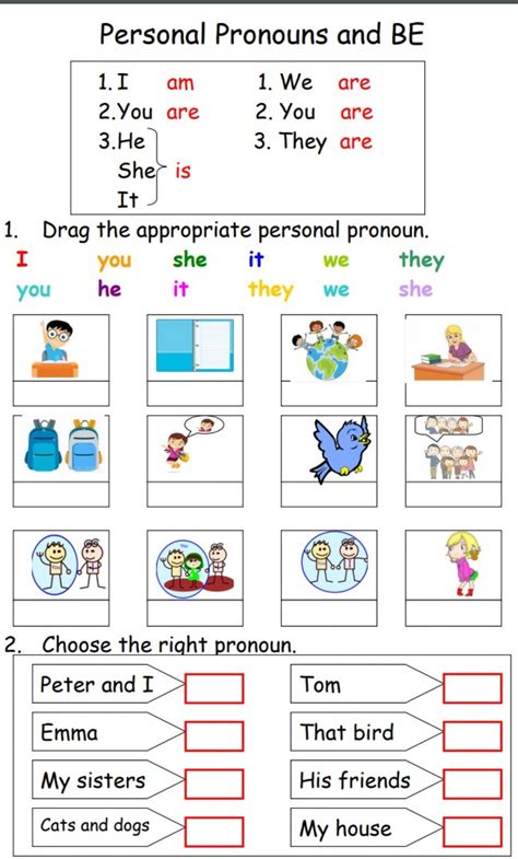 personal pronouns interactive worksheet