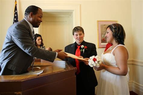same sex couple makes island history during ceremony at borough hall