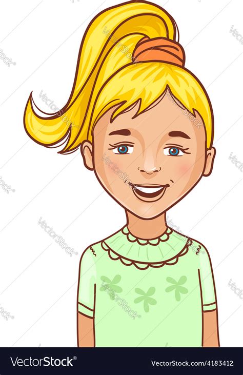 Teenager Cartoon Girl With Blond Hair Royalty Free Vector