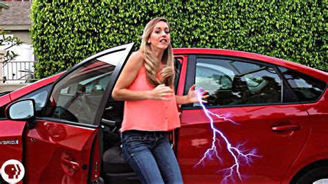 how to not get shocked exiting a car physics girl pbs