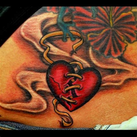 Broken Heart Tattoo In 2020 Heart Tattoo Sacred Heart Tattoos Heart