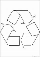 Recycle Symbol Pages Coloring Color Kids Print sketch template