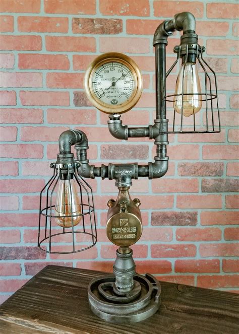 steampunk industrial vintage lamp  table lamp desk lamp lamp industrial lamp