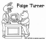 Library Paige Turner Coloring Binky Pages Activity sketch template