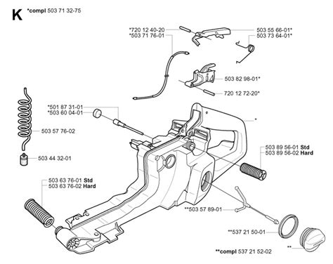 husqvarna  xp   chainsaw fuel tank spare parts diagram