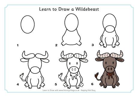 learn  draw  wildebeest