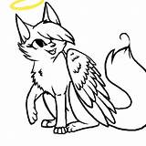 Cat Angel Line Drawing Lineart Warrior Winged Cliparts Clip Clipart Getdrawings Library Sketch Use Favourites Add Group sketch template