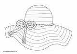 Colouring Hat Sun Pages Clothing sketch template