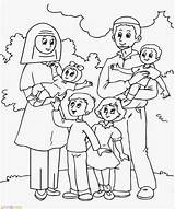 Mewarnai Manusia Sketsa Keluarga Islami Marimewarnai Anggota Islam Kartun Gambarcoloring Tema Koleksi Kunjungi Warna sketch template