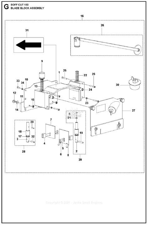 husqvarna soff cut  parts diagram  blade block assembly