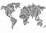 Zentangle Adulti Continents Planisphere Adultos Justcolor Planisphère Malbuch Erwachsene Coloriages Nggallery Seite Planete sketch template