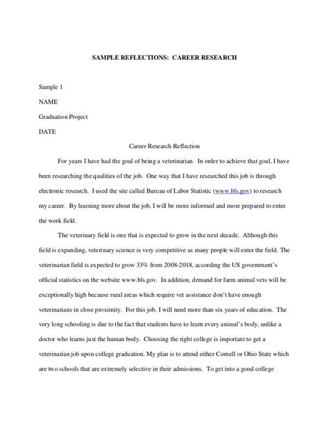 research paper reflection  sample reflective essays