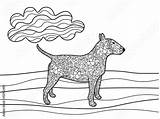 Bullterrier Colorare Chien Dog Adultes Vettore Adulti Dateien ähnliche Finden sketch template
