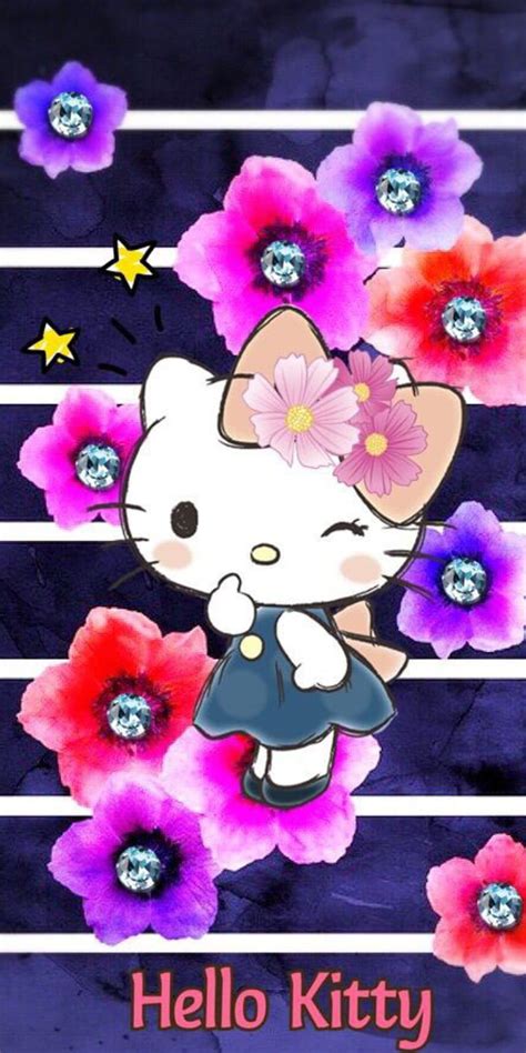 kitty flower happy hd phone wallpaper peakpx